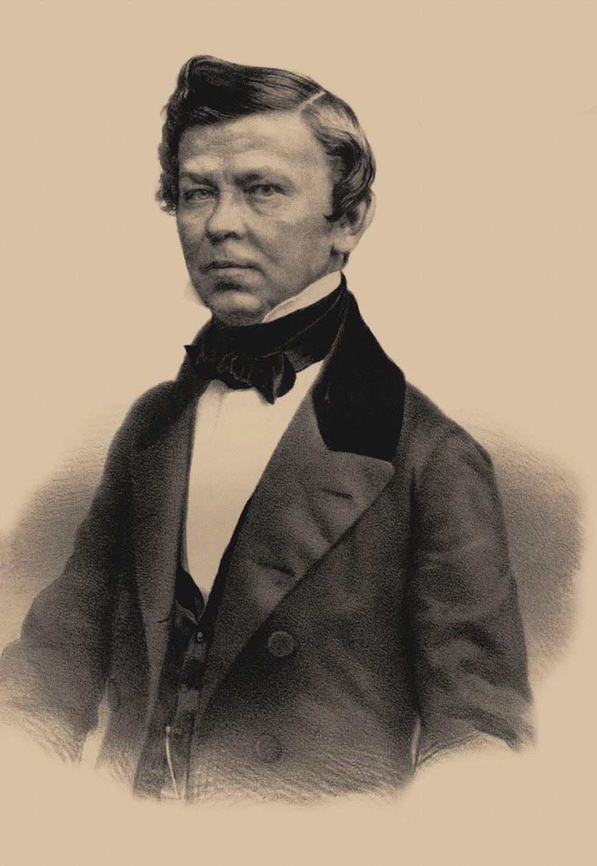 Porträt des Dichters Vladimir Grigoryevich Benediktov 1807-1873, 1870 von Andrey Mikhaylovich Lushev