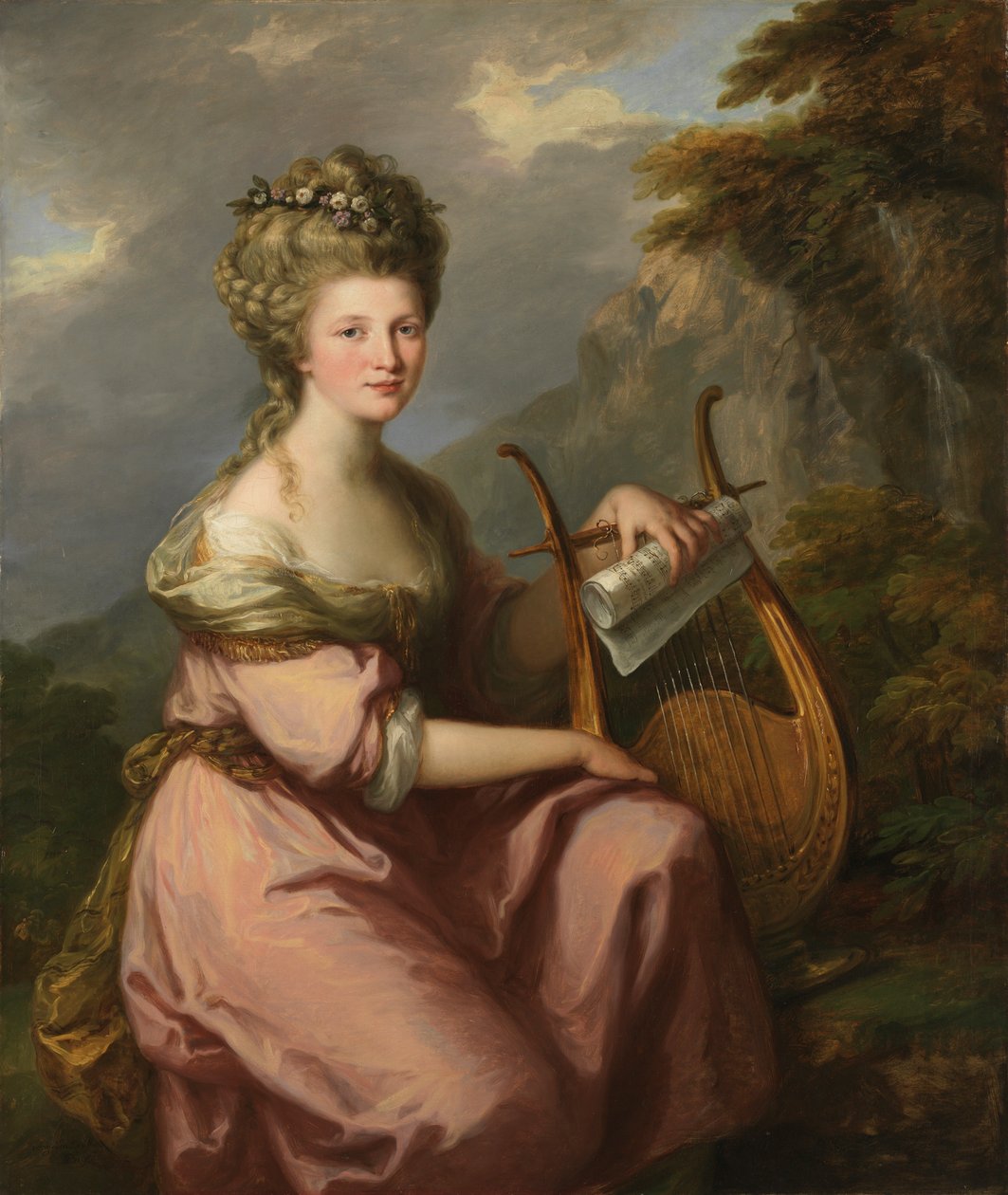 Porträt von Sarah Harrop Mrs. Bates als Muse von Angelica Kauffmann