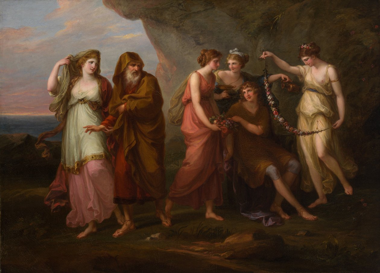 Telemach und die Nymphen der Kalypso von Angelica Kauffman