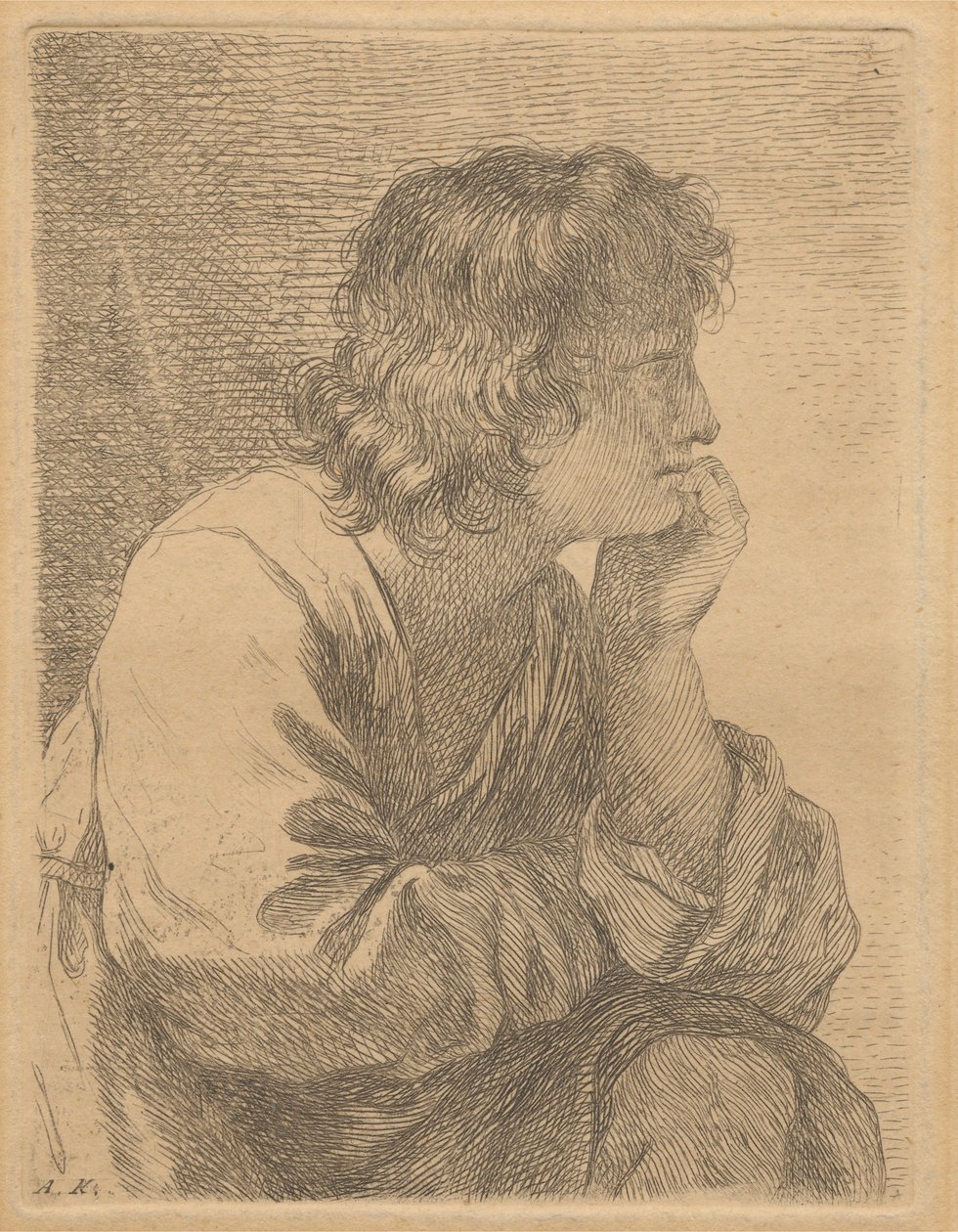 Profil eines jungen Mannes in Meditation von Angelica Kauffmann