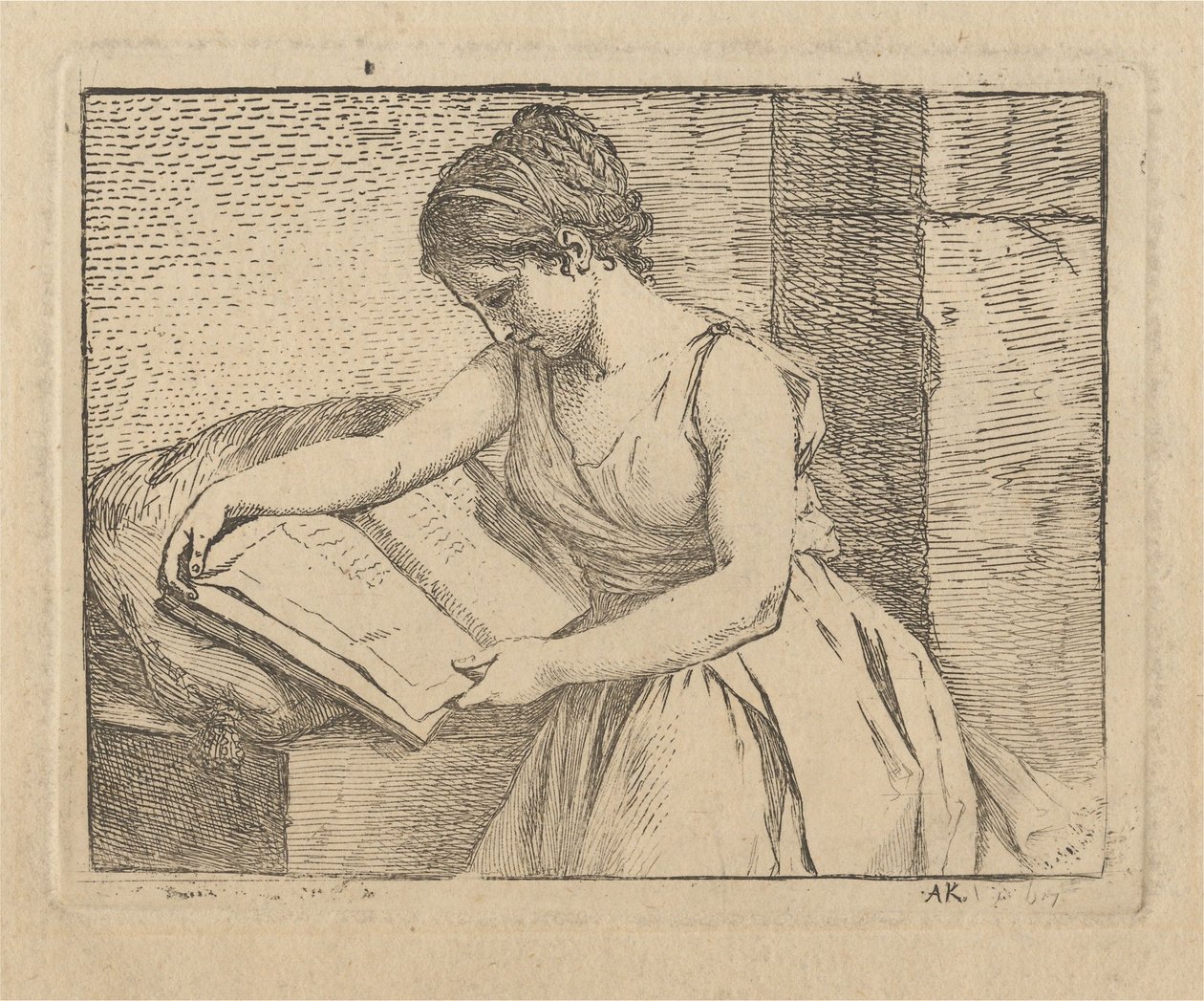Frau beim Lesen von Angelica Kauffmann