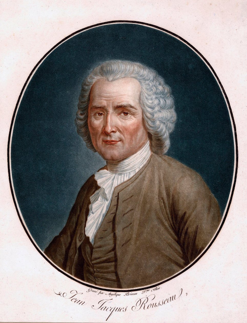 Porträt von Jean-Jacques Rousseau (1712-1778) - Graviert von Angelique Allais (1791) von Angelique (fl.1796 d.1827) Allais
