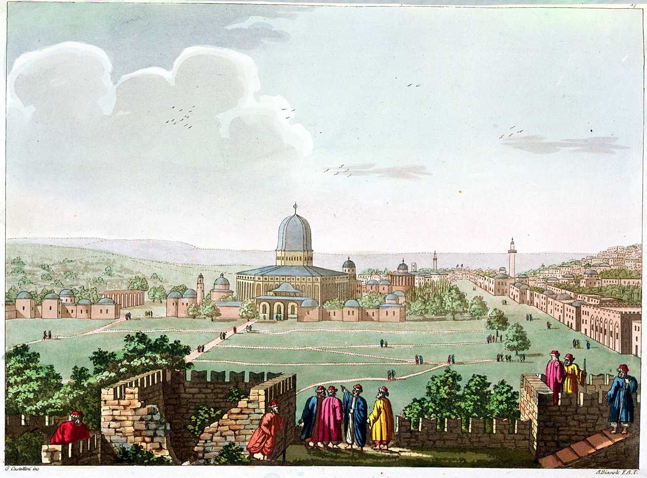 Die Moschee von Omar, graviert von G. Castellini, ca. 1820 (Farbstich) von Angelo Biasioli