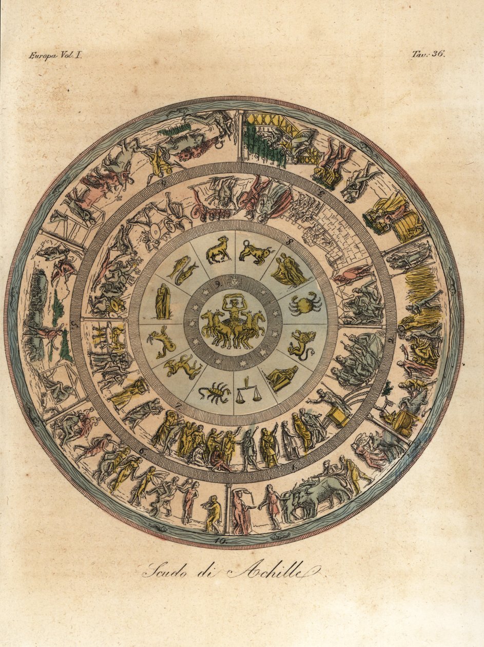 Der Schild des Achilles, verwendet in seinem Kampf mit Hector von Angelo (after) Monticelli