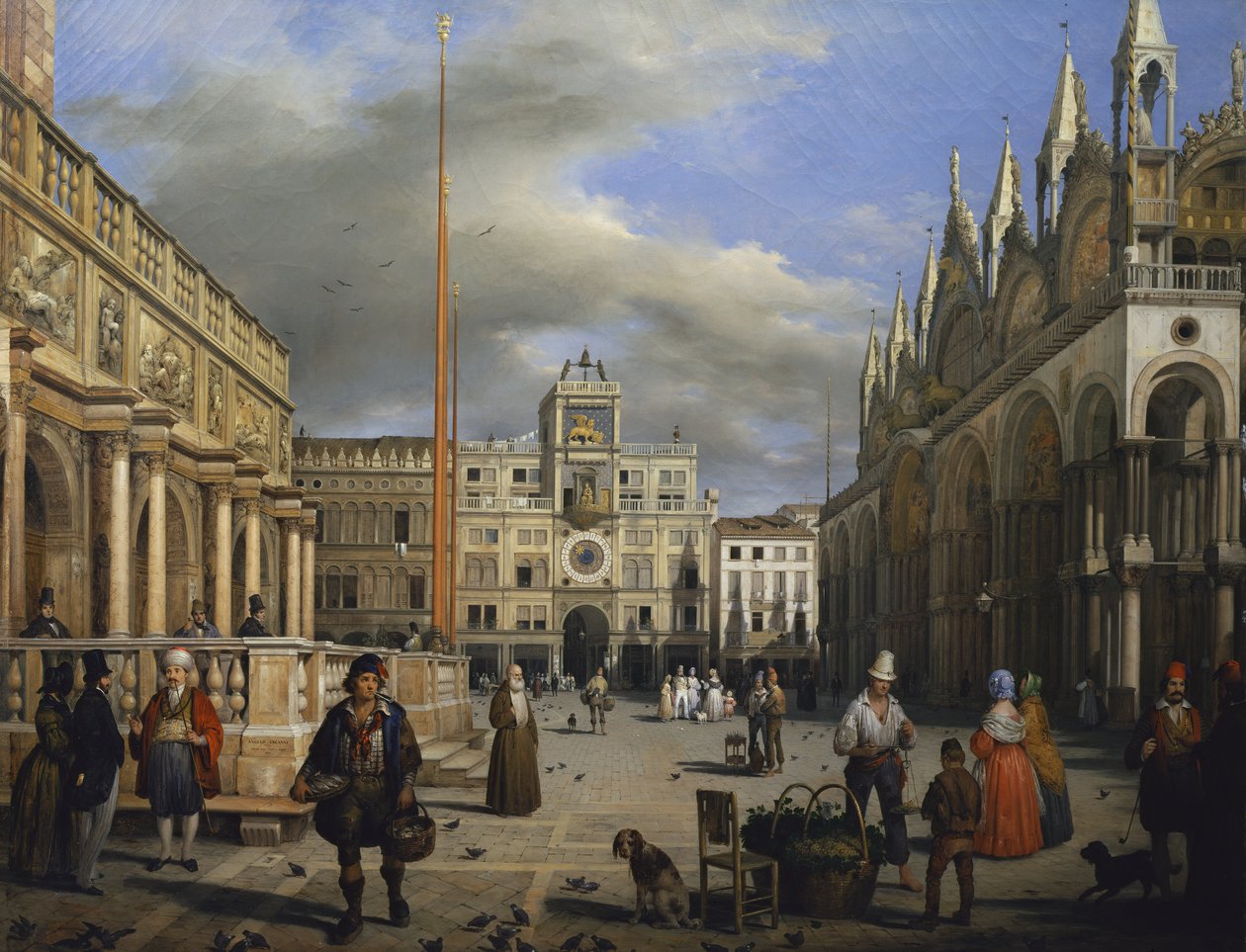 Die Piazza San Marco von Angelo Inganni: Kunstdruck kaufen