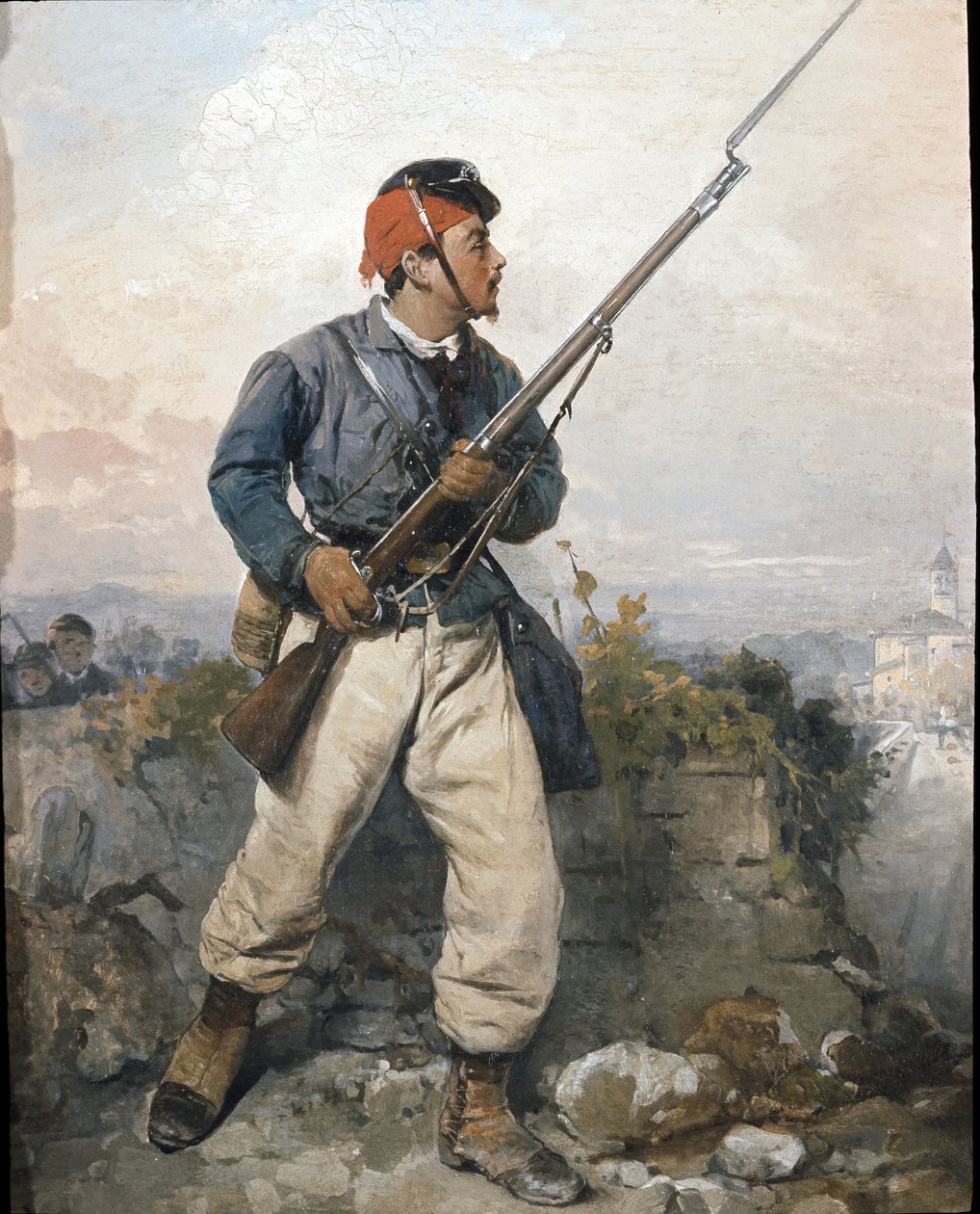 Soldat der Garnison der "Jäger der Alpen" Garibaldi-Armee, um 1859 von Angelo Trezzini