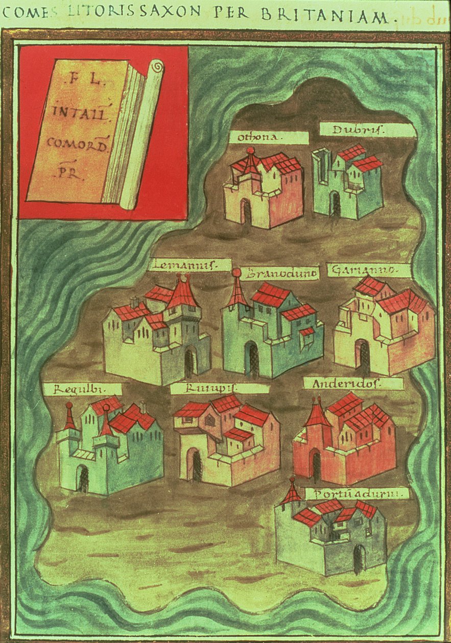 "Comes Litoris Saxon Per Britaniam", angelsächsische Karte, ca. 950 n. Chr. von Anglo Saxon Anglo Saxon