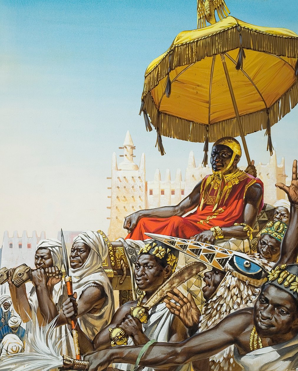 Mansa Kankan Musa I., König des 14. Jahrhunderts des Malischen Reiches von Angus McBride