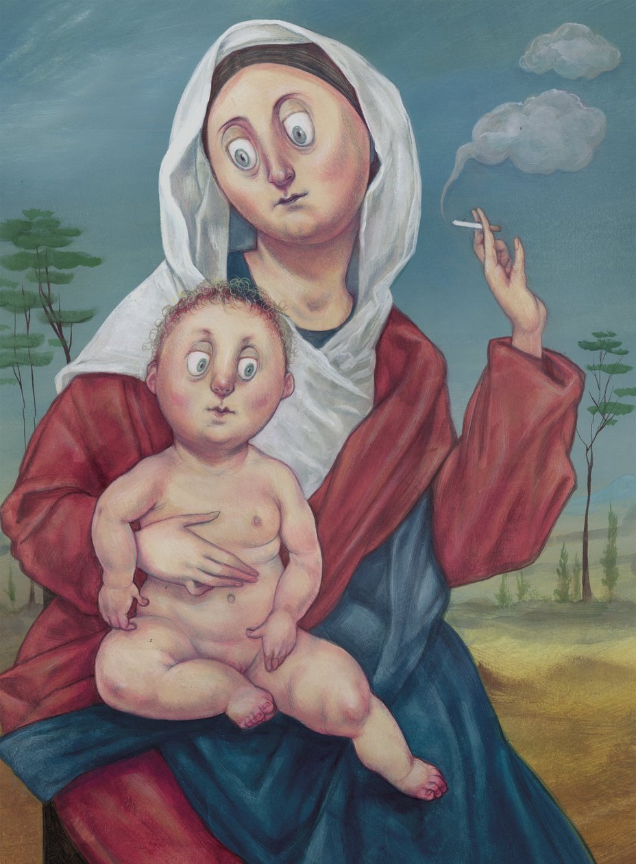 Madonna in der Zigarettenpause, 2018 von Anita Kunz