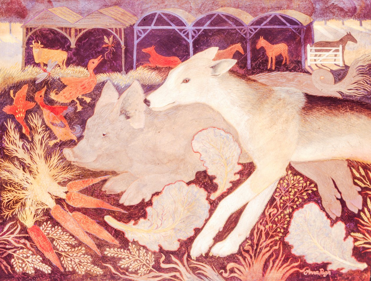 Jenny schaut in ein Schweineohr, 2013 von Anna Pugh