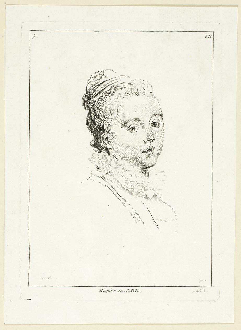 Frauenkopf (nach links gewandt) von Anne Claude Philippe Caylus