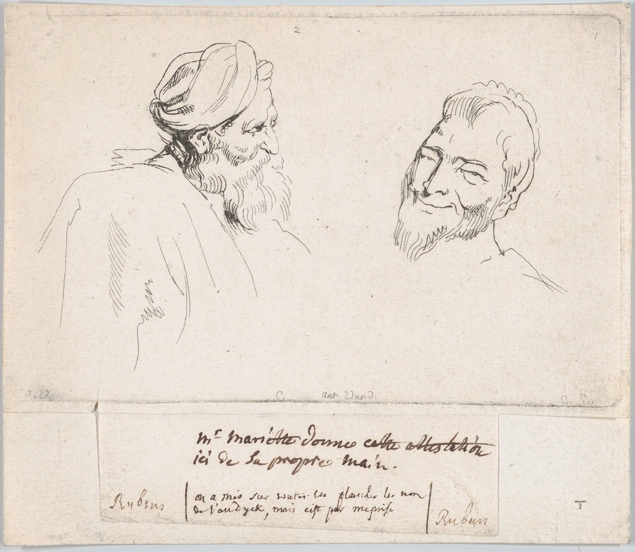 Zwei Studien von Köpfen, 1735 von Anne Claude Philippe de Caylus