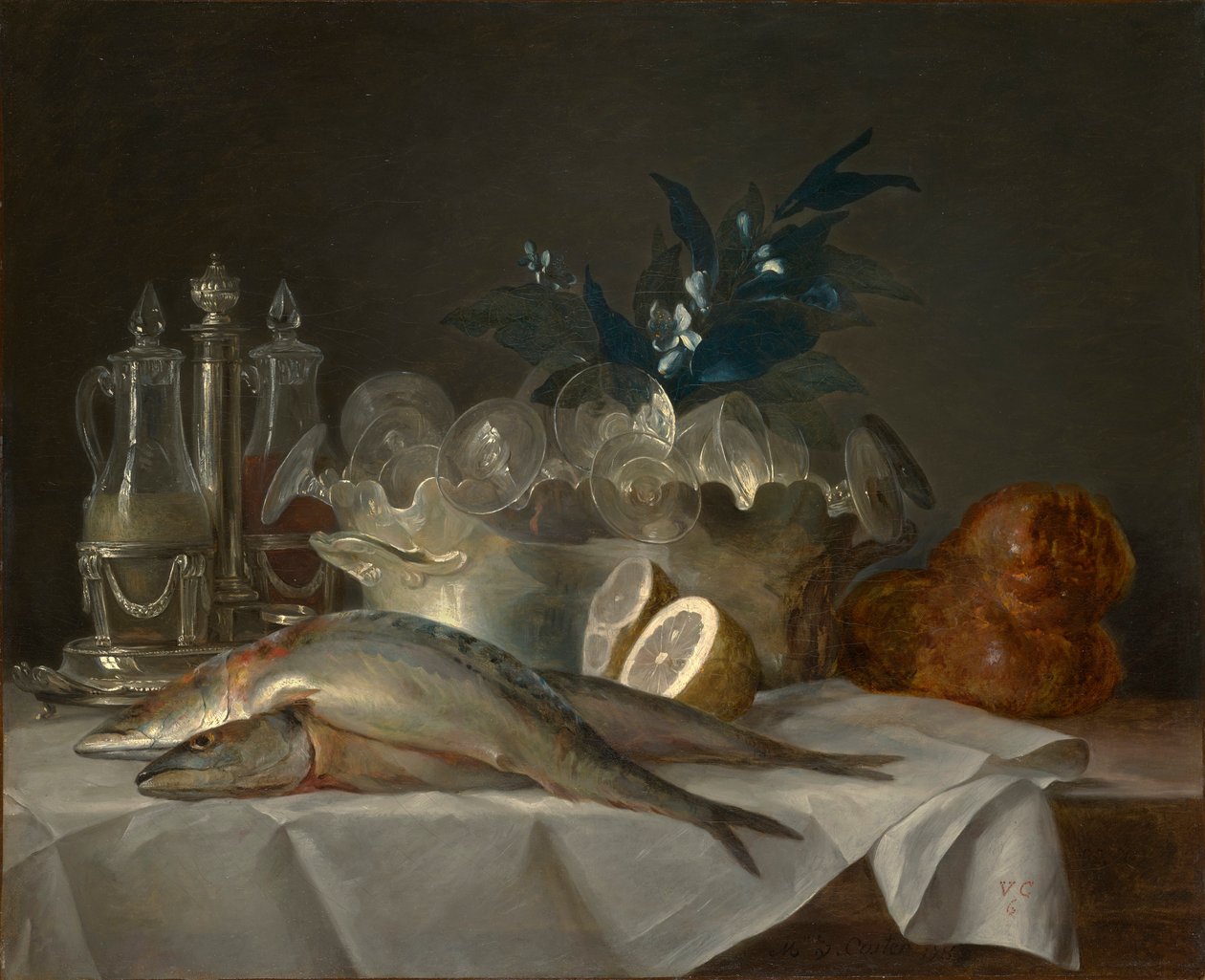 Stillleben mit Makrele von Anne Vallayer-Coster