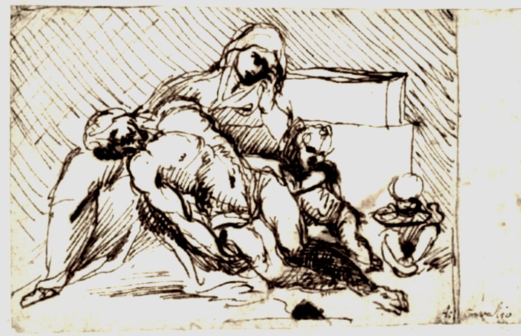 Skizze für Pieta von Annibale Carracci