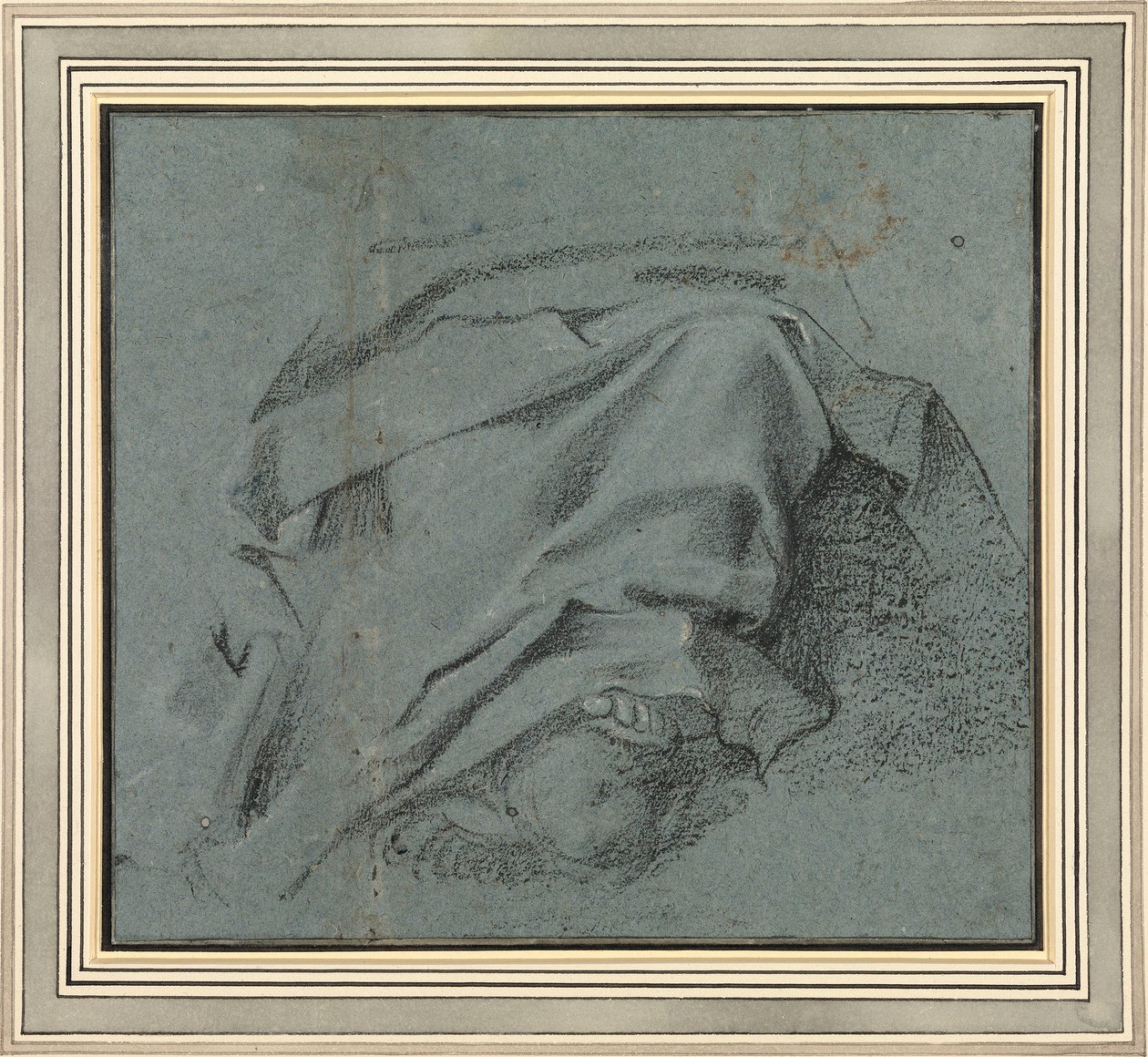 Studie für das Gewand über den Beinen der Jungfrau für das Himmelfahrtsaltarbild, S. Maria del Popolo von Annibale Carracci