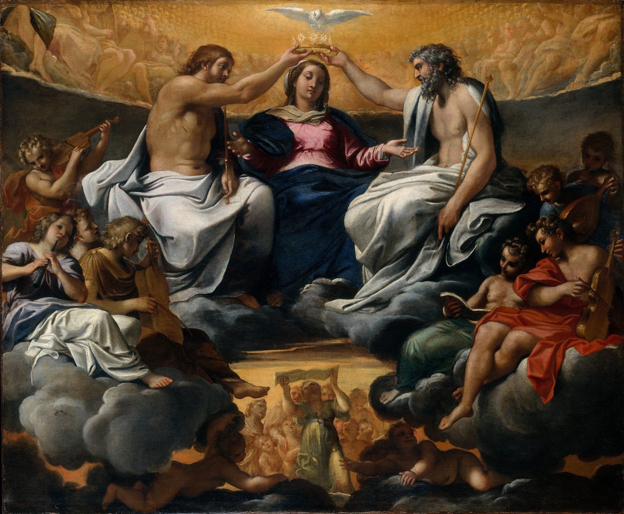 Die Krönung der Jungfrau von Annibale Carracci