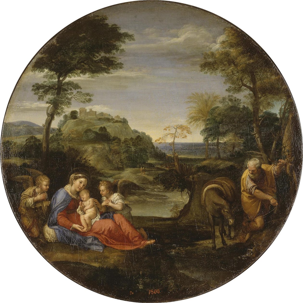 Die Rast auf der Flucht nach Ägypten von Annibale Carracci