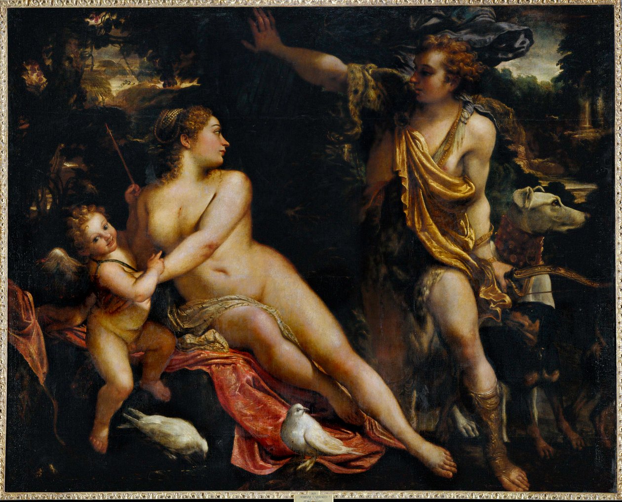 Venus, Adonis und Amor von Annibale Carracci