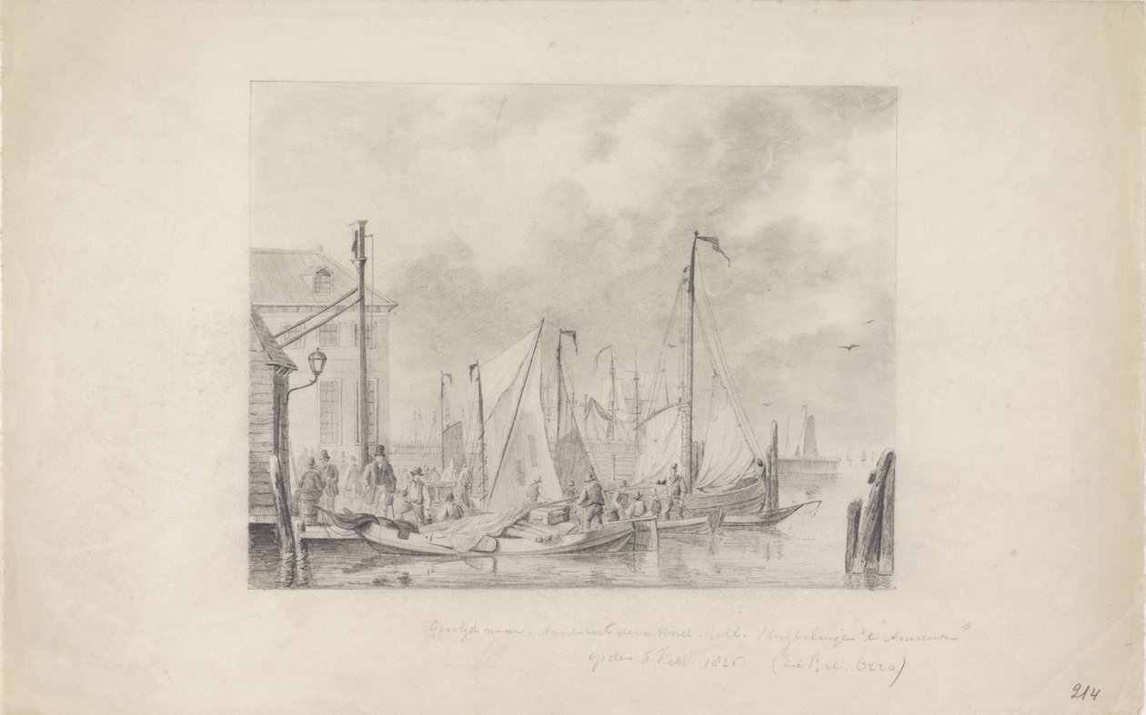 Ankunft in Amsterdam von Flüchtlingen der Überschwemmung, 1825 von Anonymous