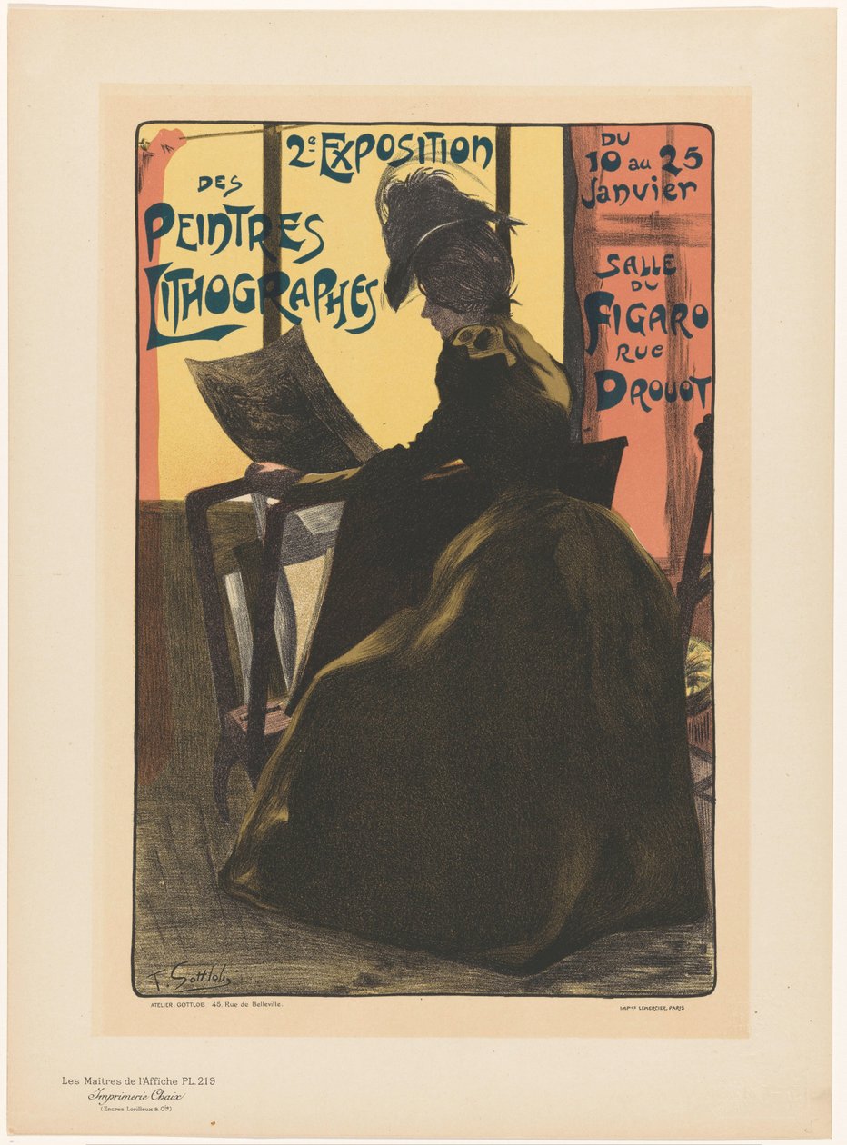 Werbung für die zweite Ausstellung der Peintres Lithographes in der Salle du Figaro (Les Maîtres de l