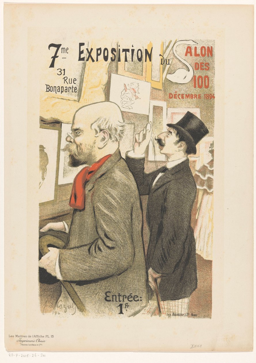 Anzeige für die siebte Ausstellung des Salon des Cent von Anonymous