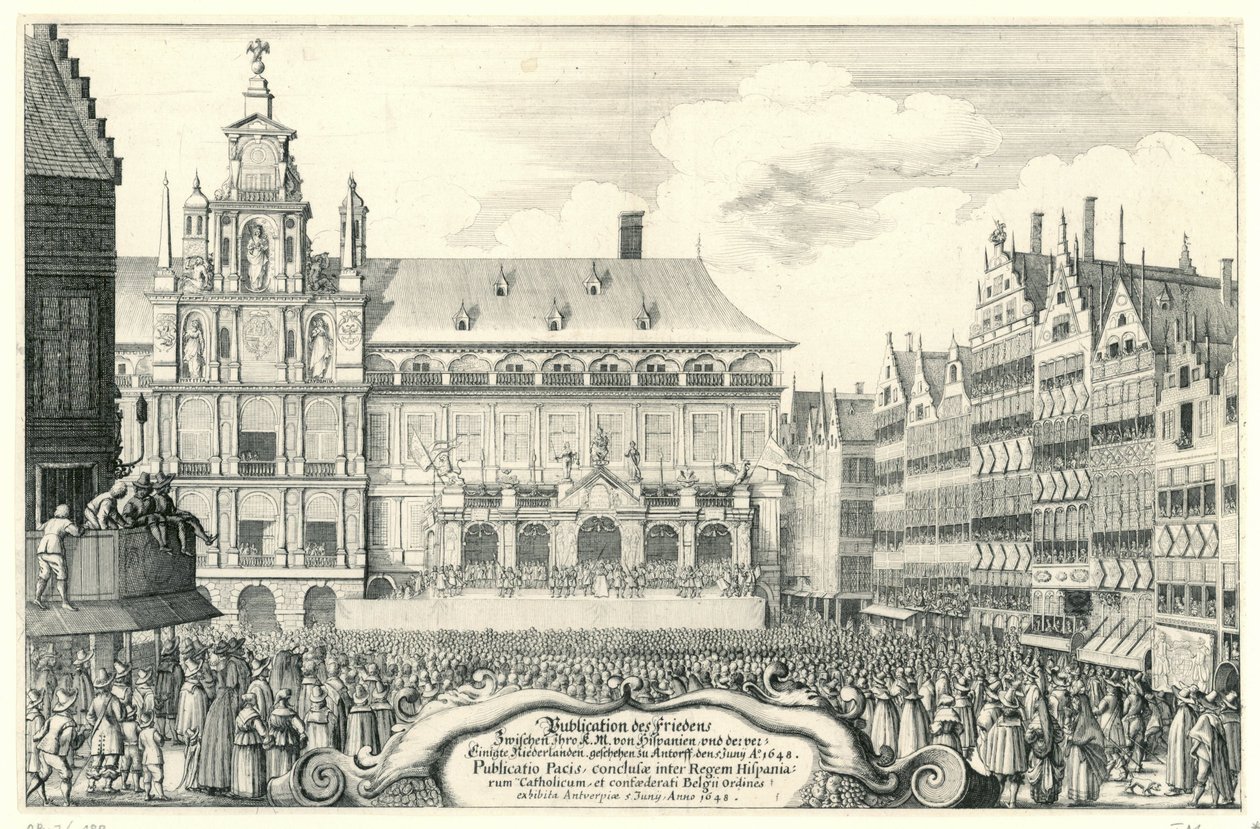 Verkündung des Friedens von Münster in Antwerpen, 1648 von Anonymous