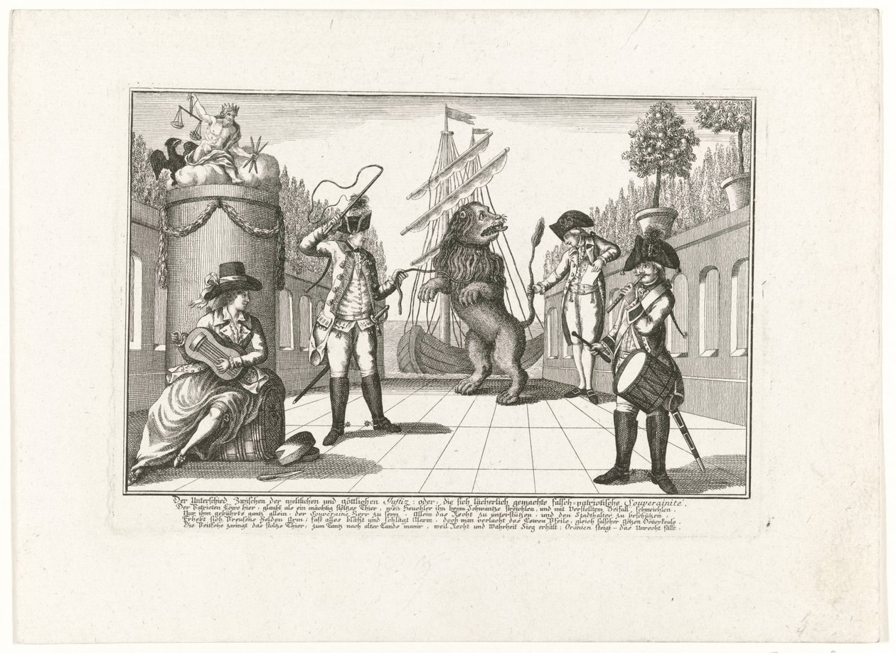 Der niederländische Löwe von Preußen gezähmt, 1787 von Anonymous