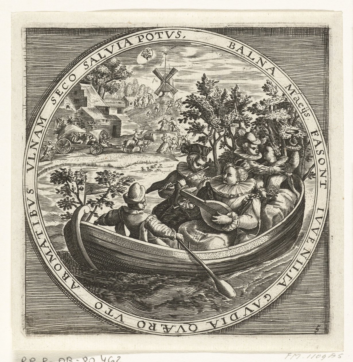 Der Monat Mai, musizierende Gesellschaft in einem Boot, ca. 1600 von Anonymous