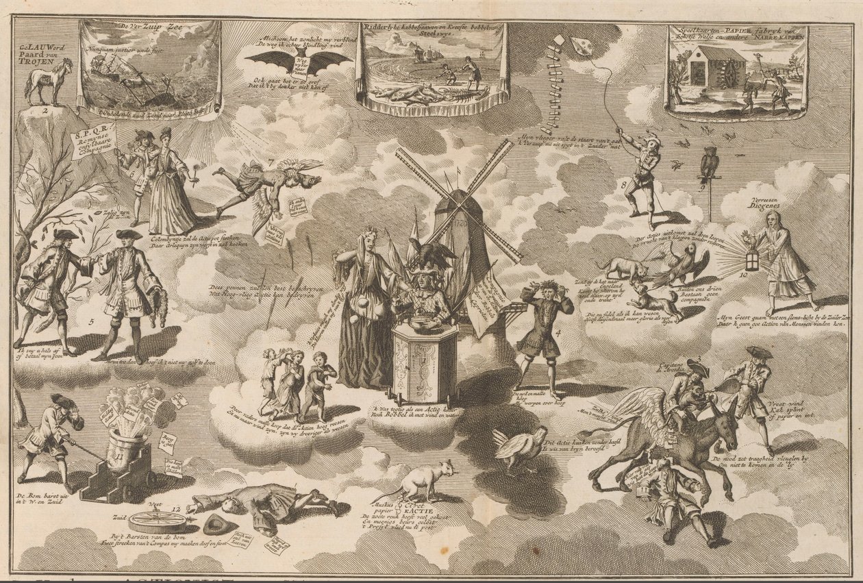 Der geschlagene Aktionär im Schaukelstuhl, 1720 von Anonymous