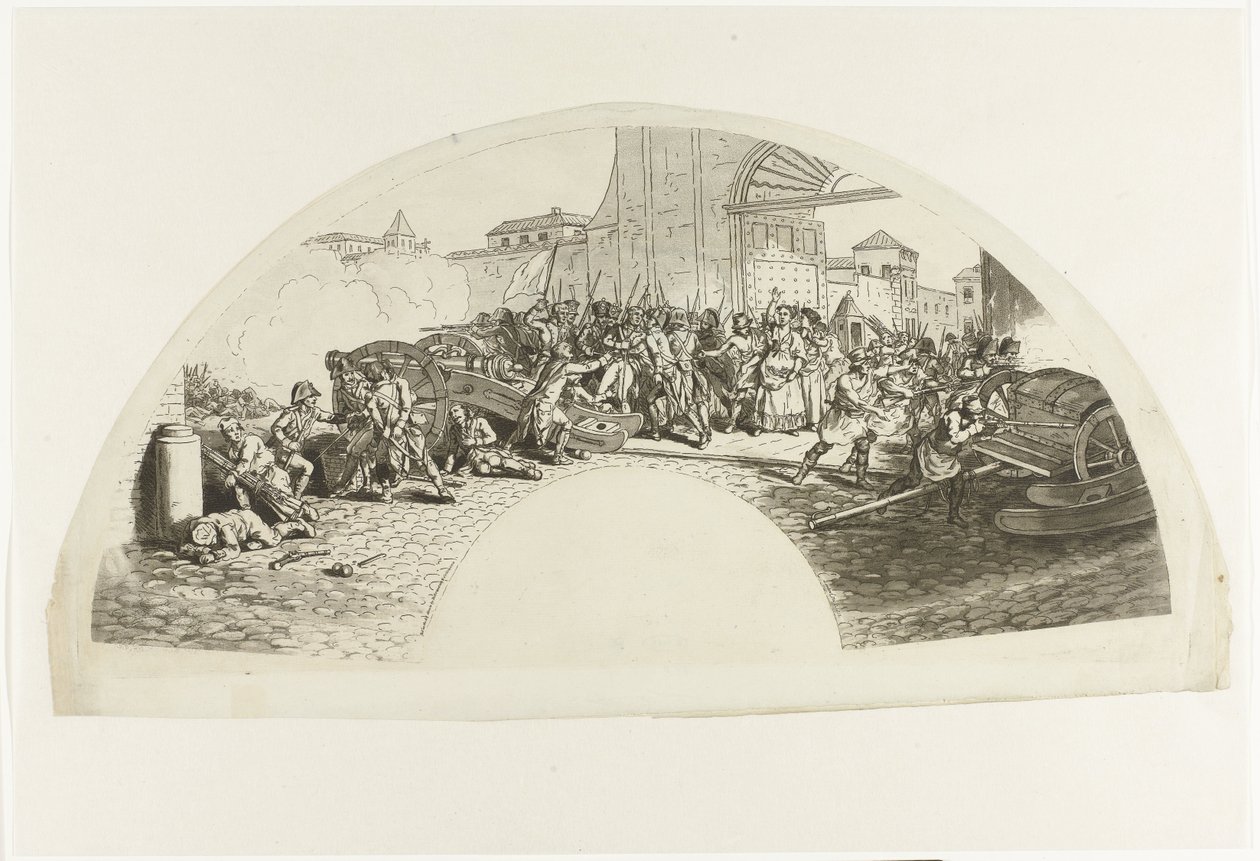 Tod der spanischen Patrioten Luis Daoiz und Pedro Velarde y Santillán bei der Verteidigung von Madrid gegen die französischen Truppen im Parque de Artilleria am 2. Mai 1808 von Anonymous