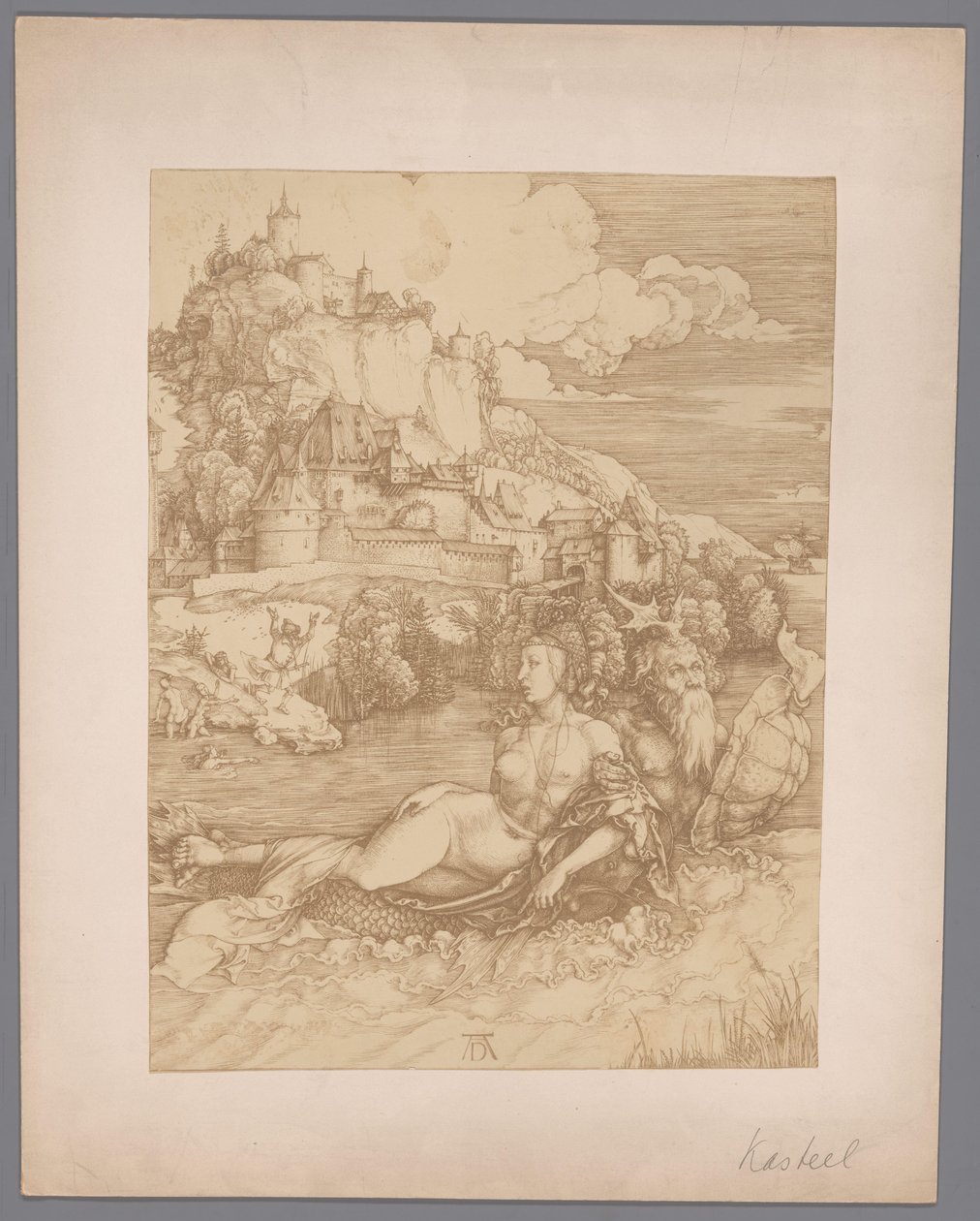 Fotoreproduktion des Kupferstichs Entführung durch das Seeungeheuer von Albrecht Dürer von Anonymous