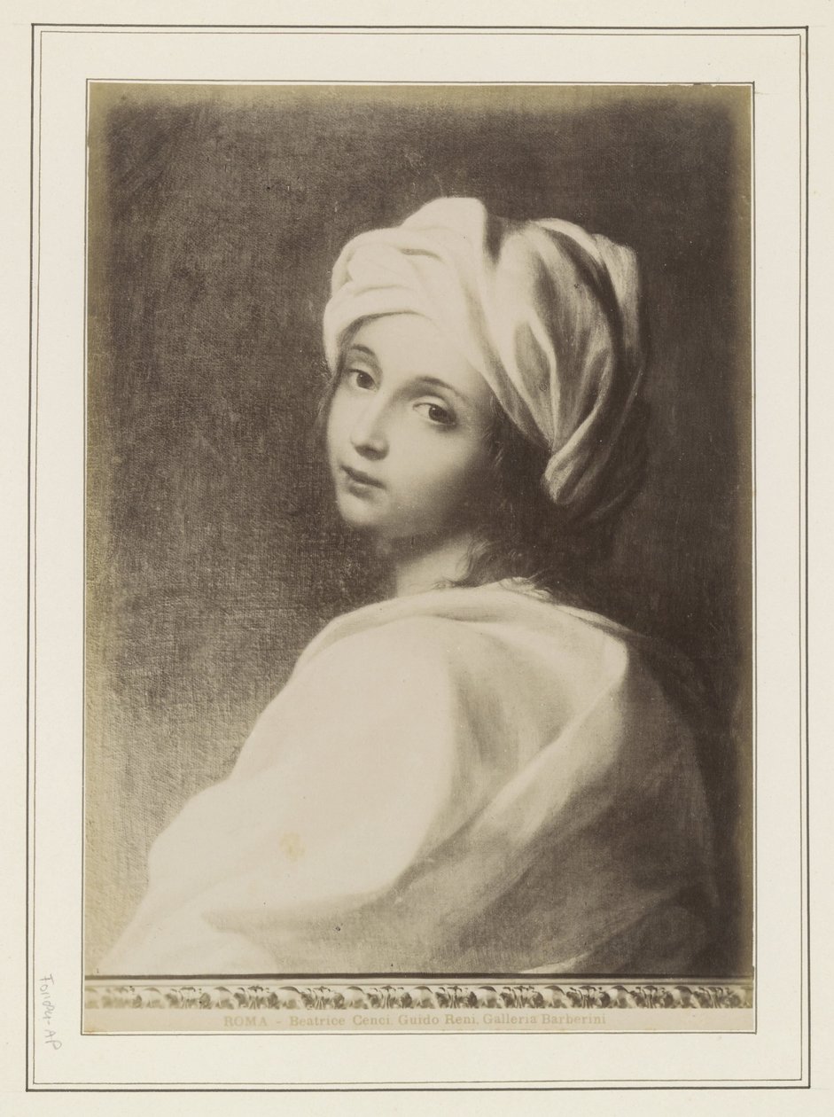 Fotoreproduktion eines Gemäldes von Guido Reni (zugeschrieben), darstellend Beatrice Cenci von Anonymous