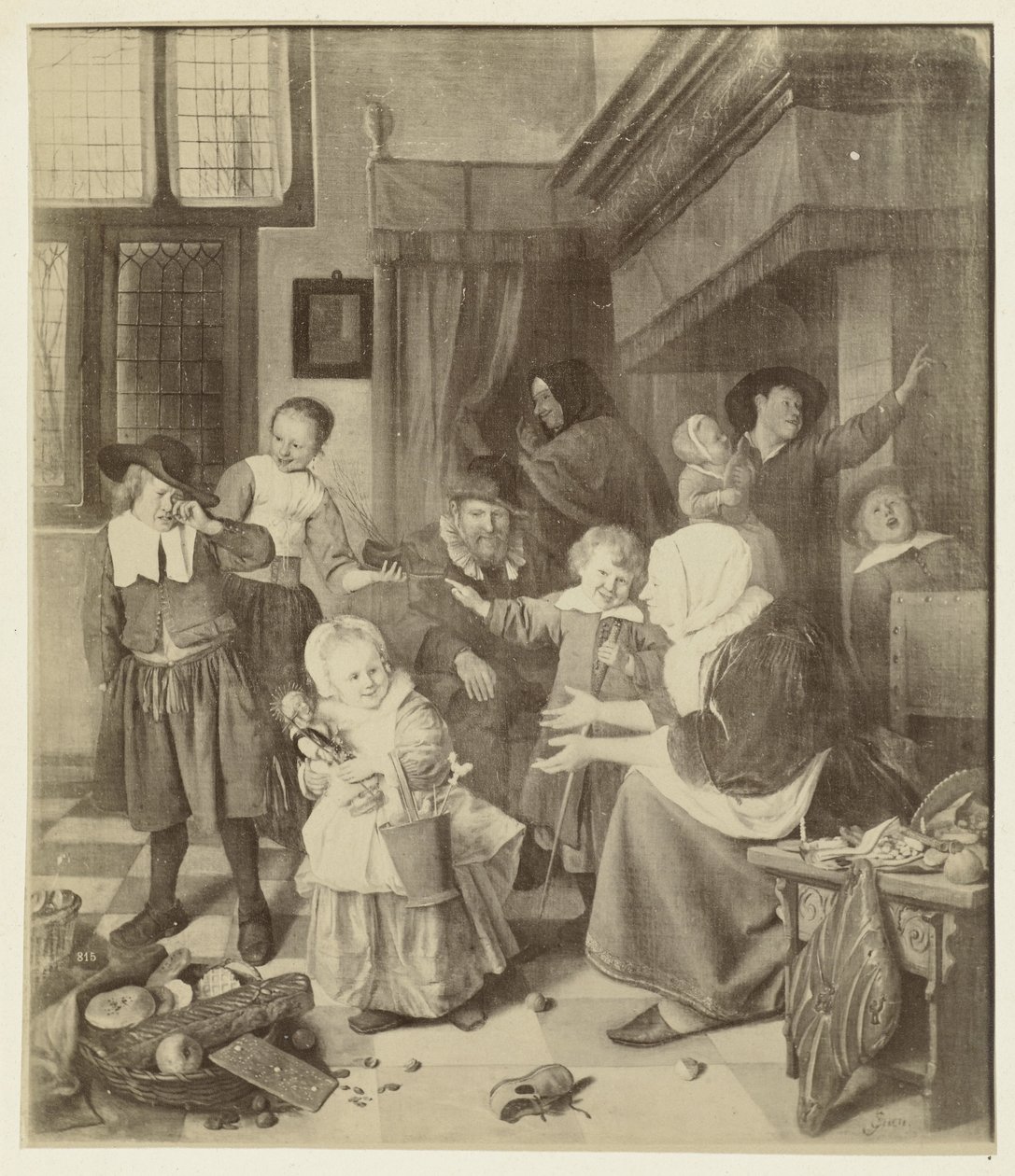 Fotoreproduktion von Das Nikolausfest (Jan Steen) von Anonymous