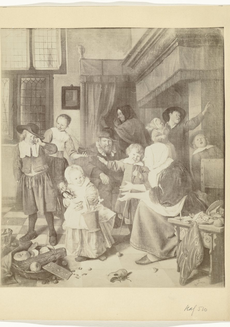 Fotoreproduktion des Gemäldes Das Nikolausfest von Jan Steen von Anonymous