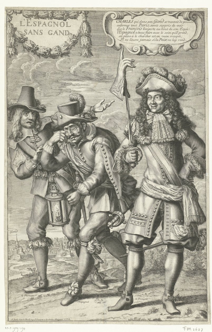 Französische Karikatur über den Verlust von Gent, 1678 von Anonymous