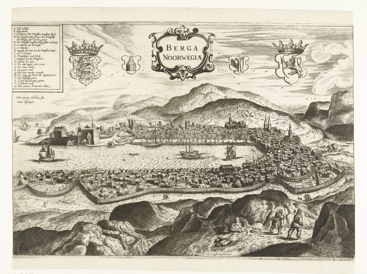 Ansicht von Bergen (Norwegen), 1665 von Anonymous