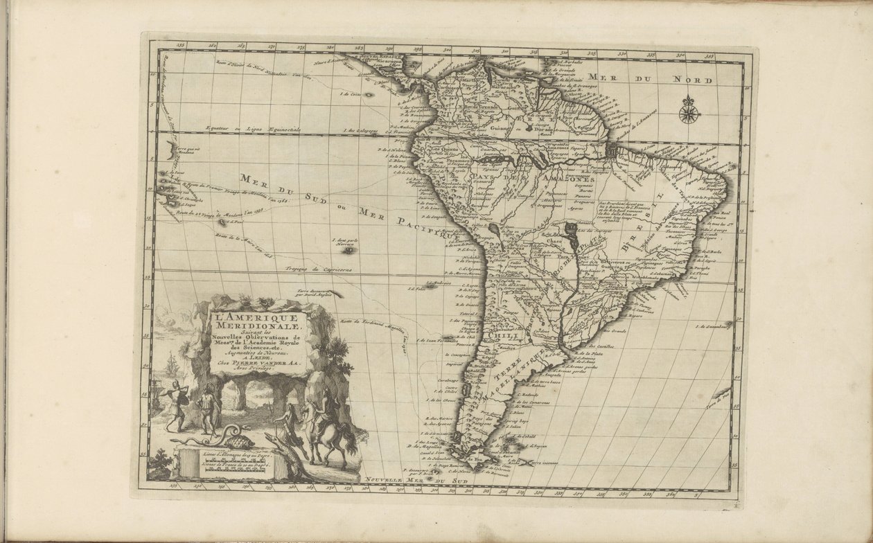 Karte von Südamerika (Les Indes Orientales et Occidentales et autres lieux) von Anonymous