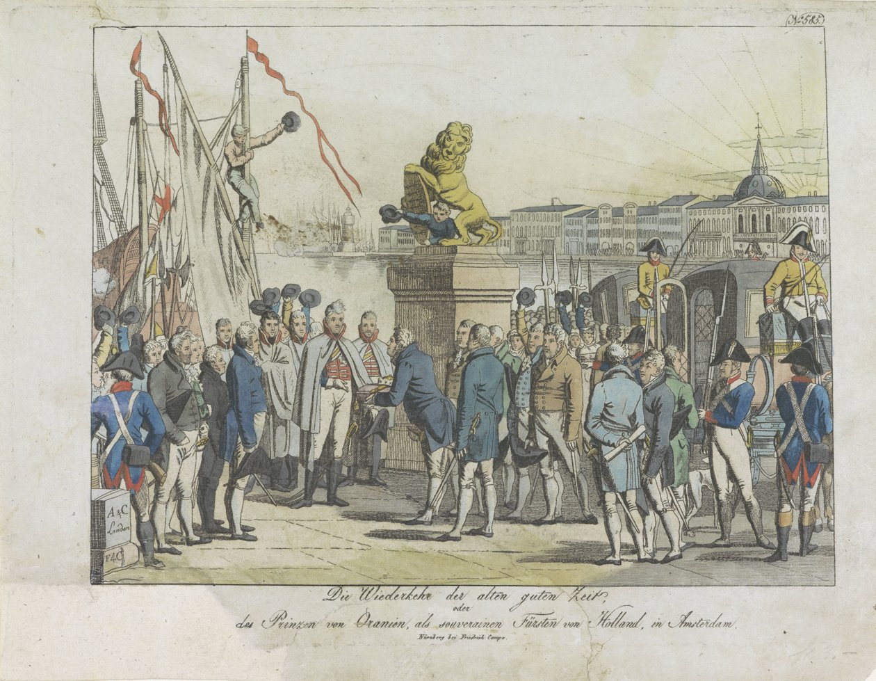 Ankunft des Souveränen Fürsten in Amsterdam, 1813 von Anonymous