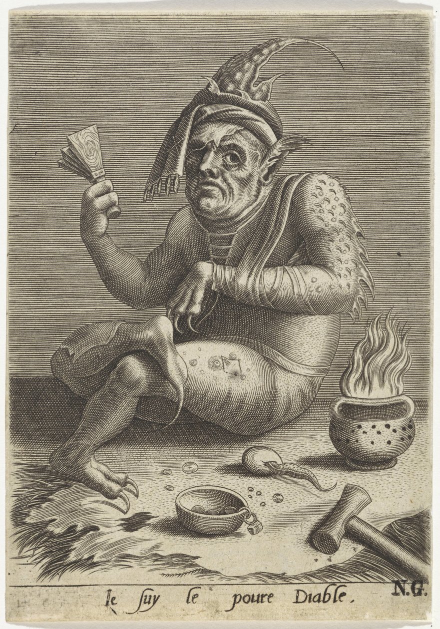 Aussätziger Bettler in Gestalt des Teufels von Anonymous