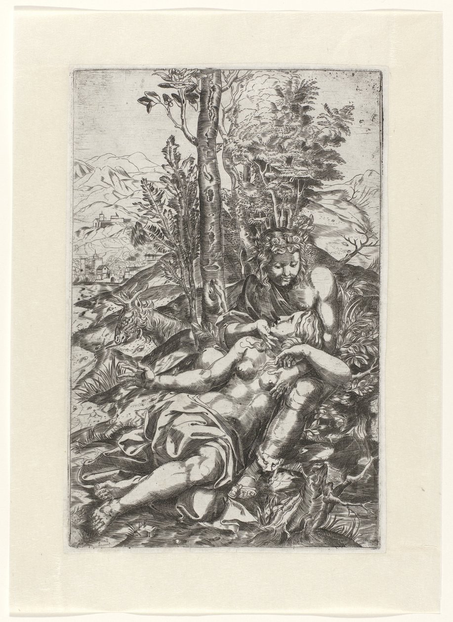 Medoro und Angelica in einer Landschaft von Anonymous