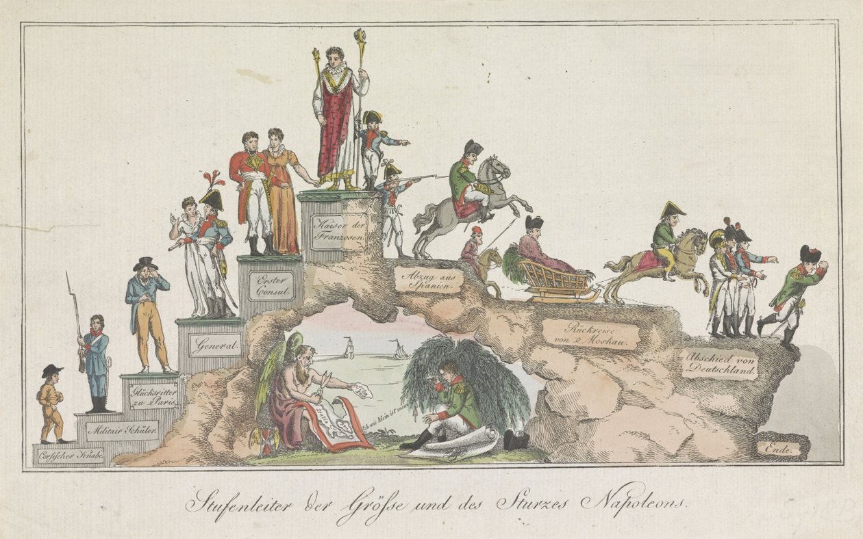 Napoleons Lebensleiter, 1814 von Anonymous