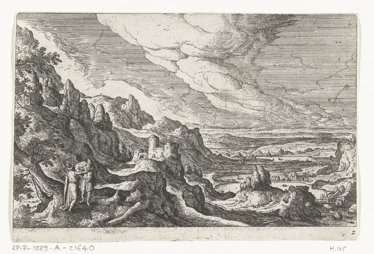 Begegnung auf dem Weg (Landschaften mit mythologischen und biblischen Darstellungen) von Anonymous