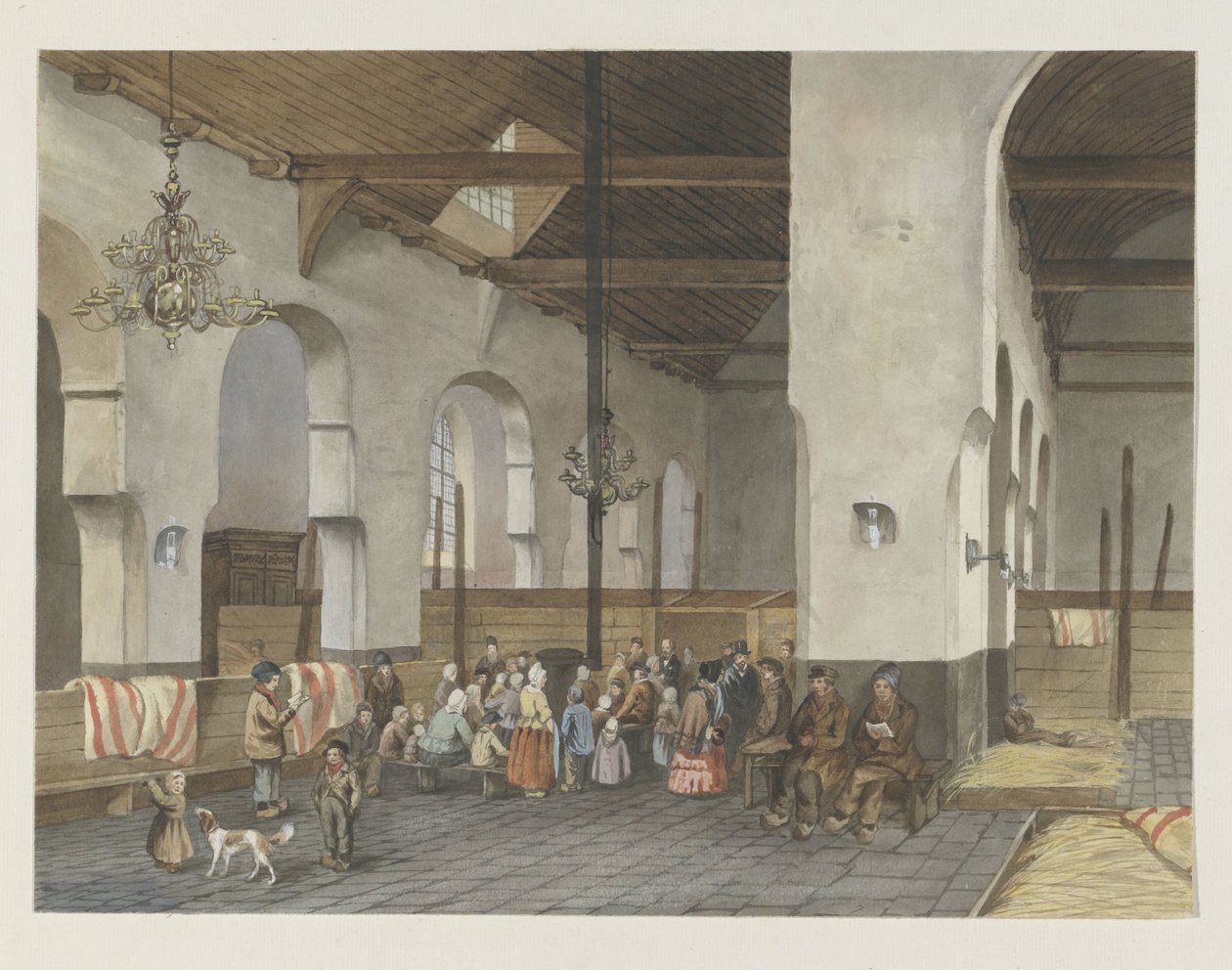Aufnahme der Veenendalers in der Geertekerk in Utrecht, 1855 von Anonymous