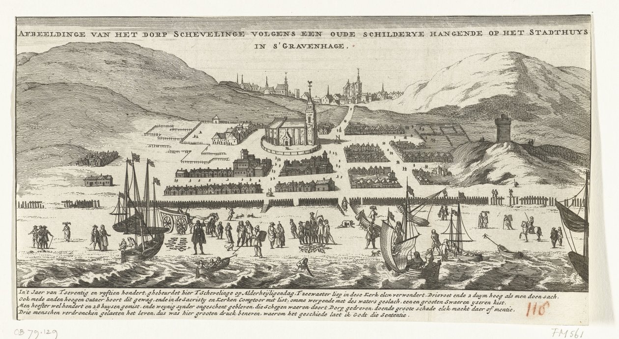 Überschwemmung in Scheveningen an Allerheiligen, 1. November 1570 von Anonymous