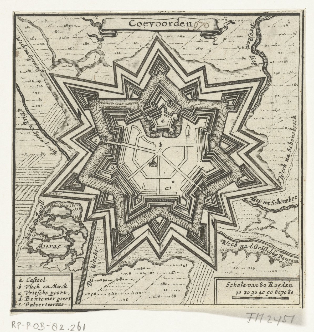Stadtplan von Coevorden, 1672 von Anonymous