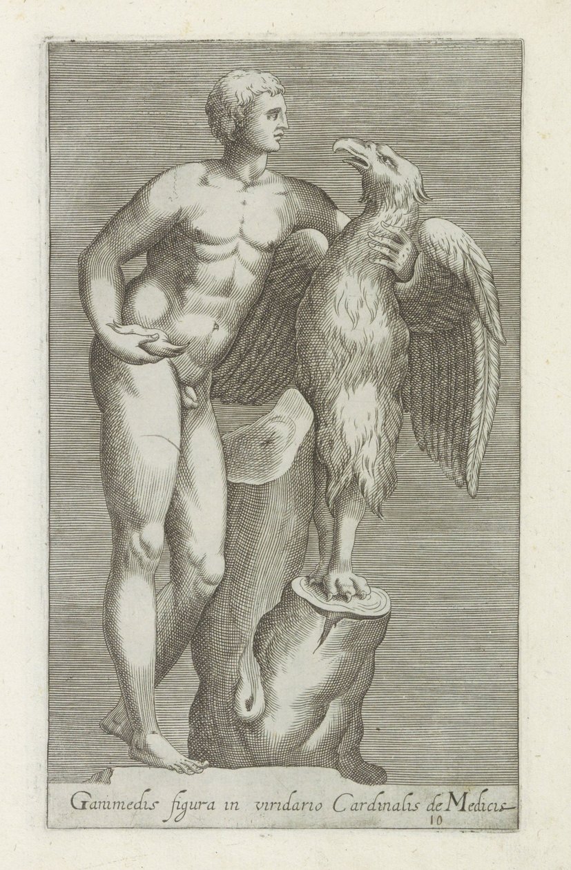 Skulptur von Jupiter als Adler mit Ganymedes von Anonymous