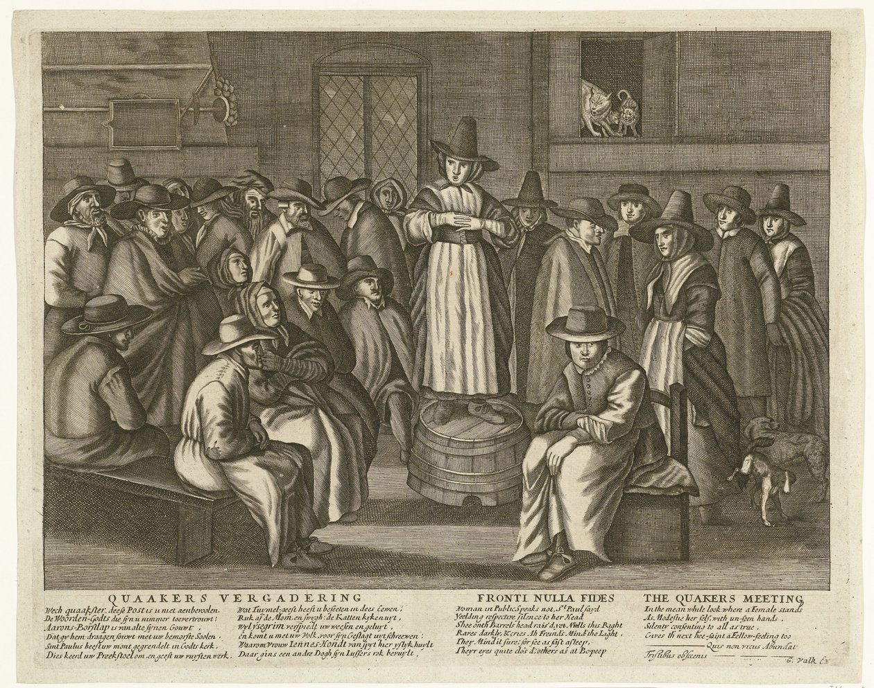 Karikatur der englischen Quäker, ca. 1656 von Anonymous
