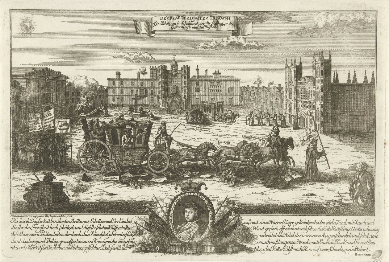 Karikatur auf den englischen Thronanwärter Charles Edward Stuart, 1745 von Anonymous