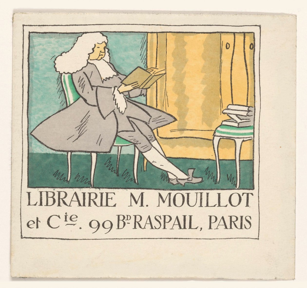 Visitenkarte der Buchhandlung M. Mouillot et cie in Paris von Anonymous