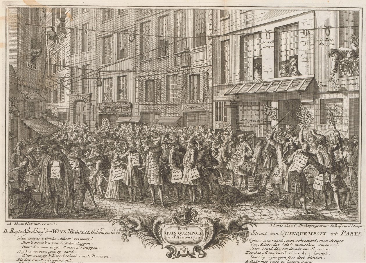 Windhandel in der Rue Quinquempoix, 1720 von Anonymous
